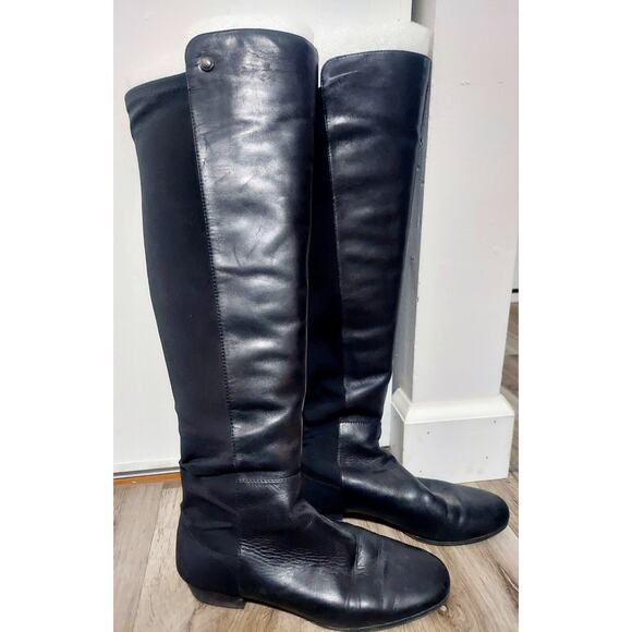 VINCE CAMUTO Karita Over the Knee Leather Riding Boots Black Women's Sz 7.5 M/38 - Picture 5 of 7